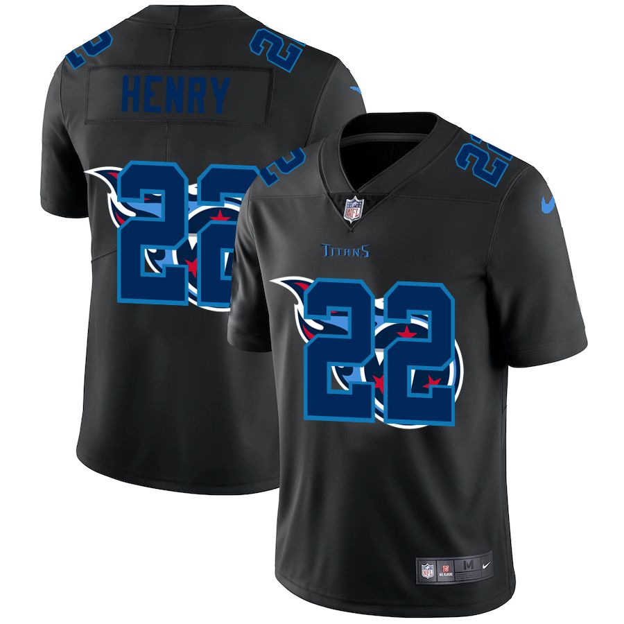 Men Tennessee Titans 22 Henry Black shadow Nike NFL Jersey